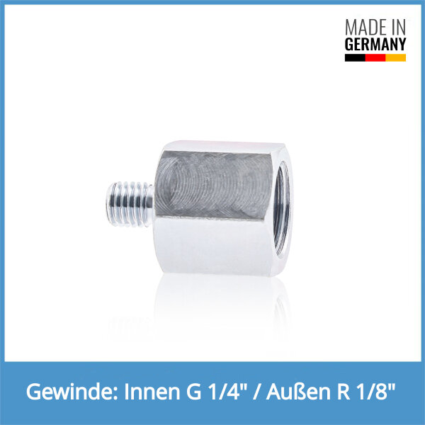 Reduziernippel Innen: G 1/4" / Au&szlig;en: R 1/8" Stahl verzinkt