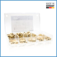 90 teiliges Sortiment Messing-Kegelschmiernippel nach DIN...