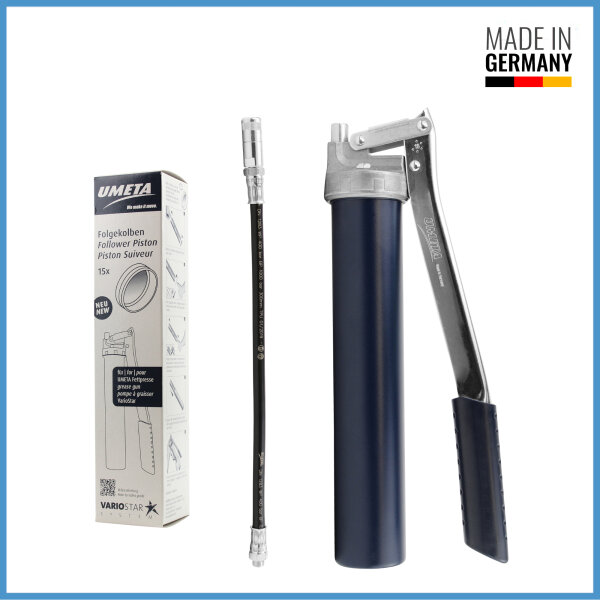 Umeta Handhebelfettpresse VarioStar 77/PKV - mit Schlauch und Mundst&uuml;ck sowie 5 Folgekolben