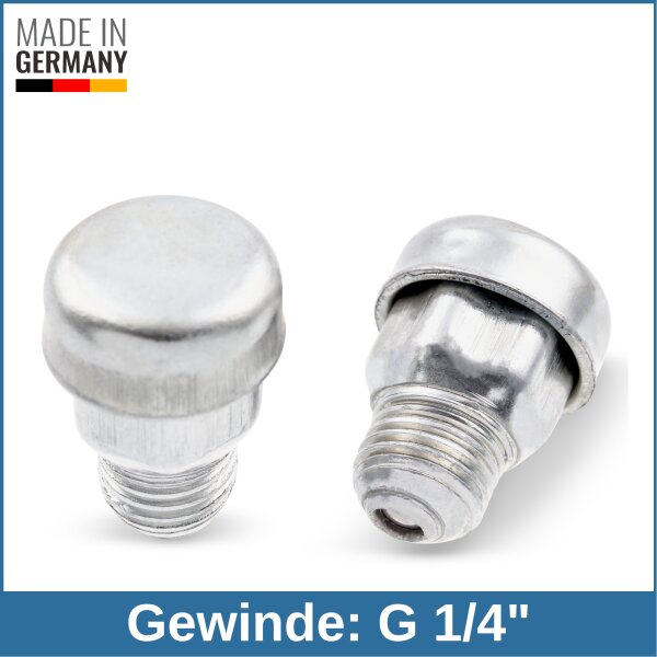 Entl&uuml;ftungsventil mit Staub- und Spritzschutz G1/4" Stahl verzinkt 0,2bar &Ouml;ffnungsdruck