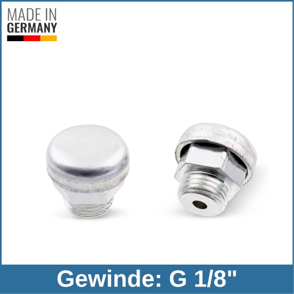 Entl&uuml;ftungsventil mit Staub- und Spritzschutz G1/8" Stahl verzinkt 0,2bar &Ouml;ffnungsdruck