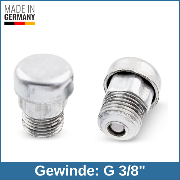 Entl&uuml;ftungsventil mit Staub- und Spritzschutz G3/8" Stahl verzinkt 0,2bar &Ouml;ffnungsdruck