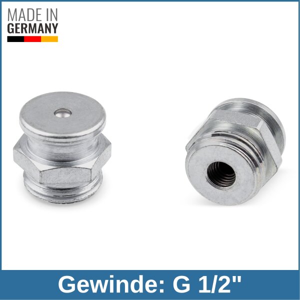 Flachschmiernippel DIN 3404 M22 (&Oslash;22mm) G 1/2" Stahl verzinkt