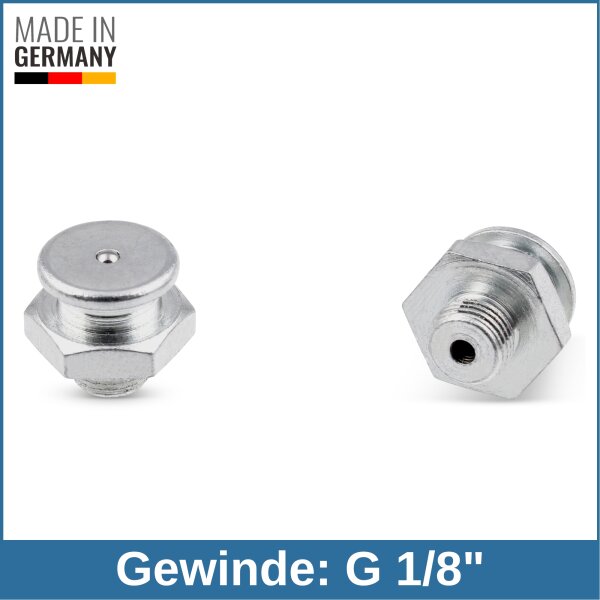 Button Head Grease Nipples DIN 3404 M1 (&Oslash;16mm) G 1/8" steel zinc-plated