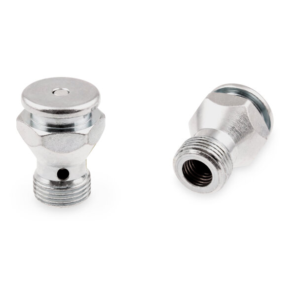Flachschmiernippel DIN 3404 M22 G 3/8" Stahl verzinkt mit Stabventil 60&deg;