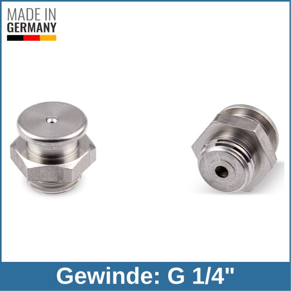 Button Head Grease Nipples DIN 3404 M1 (&Oslash;16mm) G 1/4" stainless steel AISI 303