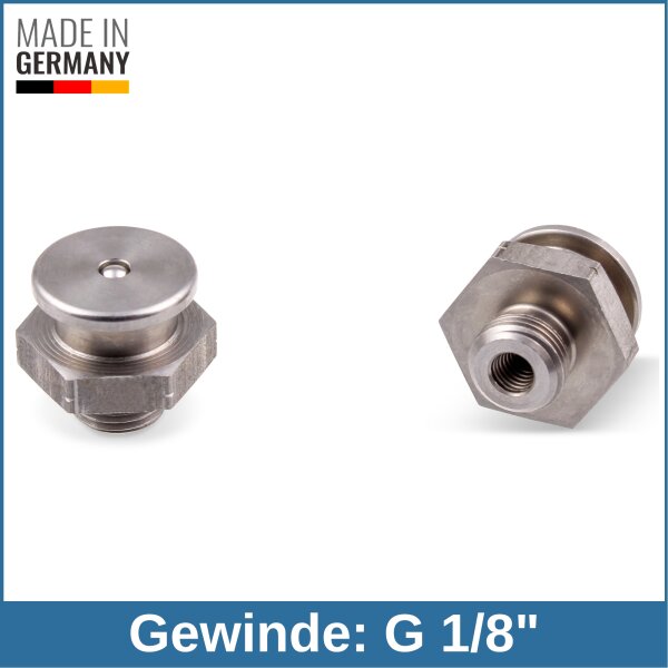 Button Head Grease Nipples DIN 3404 M1 (&Oslash;16mm) G 1/8" stainless steel AISI 303