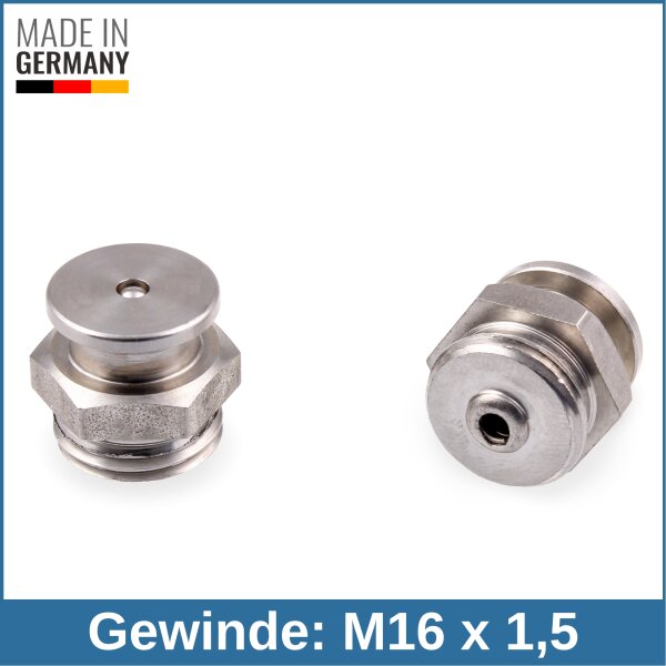 Button Head Grease Nipples DIN 3404 M1 (&Oslash;16mm) M16 x 1,5 stainless steel AISI 316L