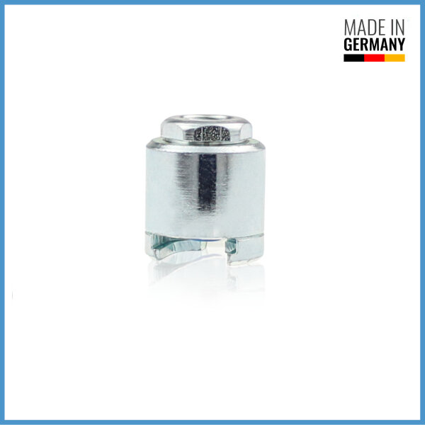 Schiebekupplung M10 x 1,0 Anschlu&szlig; oben mit Gummidichtung f&uuml;r Flachschmiernippel M1, T1 (&Oslash;16mm)