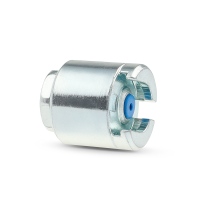 Schiebekupplung M10 x 1,0 Anschlu&szlig; oben mit Gummidichtung f&uuml;r Flachschmiernippel M1, T1 (&Oslash;16mm)