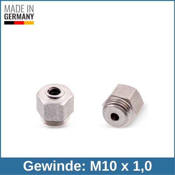 Entl&uuml;ftungsventil ca. 2,5 bar &Ouml;ffnungsdruck M10 x 1,0 Edelstahl V2A