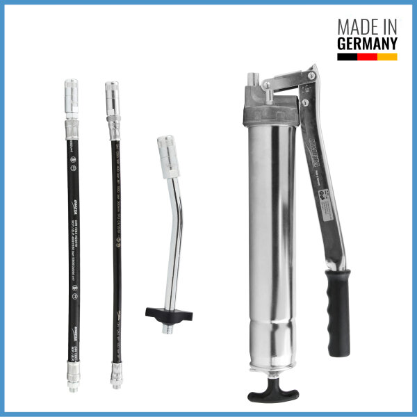 Umeta Handhebelfettpresse 75/PKF mit F&uuml;llventil f&uuml;r 500ccm loses Fett / 400g Kartuschen