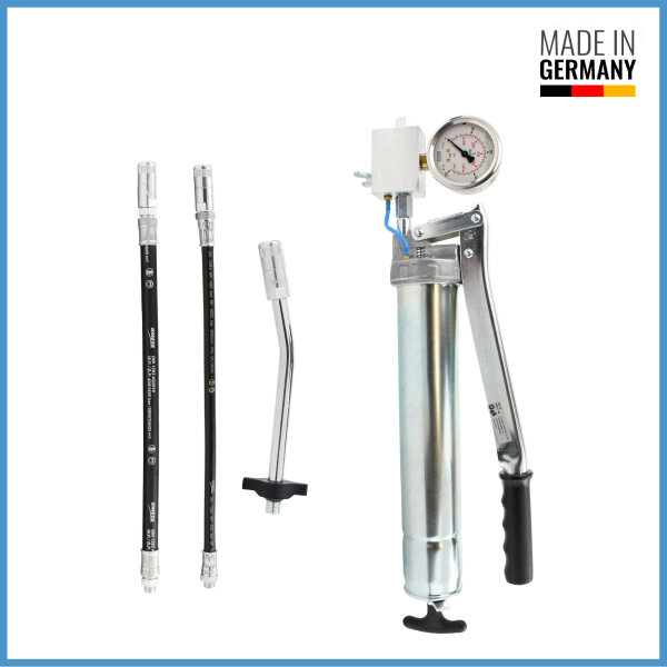 Umeta Manometerfettpresse mit Druckentlastung 75/PKM (400bar) f&uuml;r 500ccm loses Fett / 400g Kartuschen