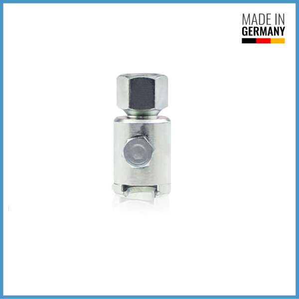 Schiebekupplung M10 x 1,0 Anschlu&szlig; oben mit Gummidichtung f&uuml;r Flachschmiernippel M4 (&Oslash;10mm)