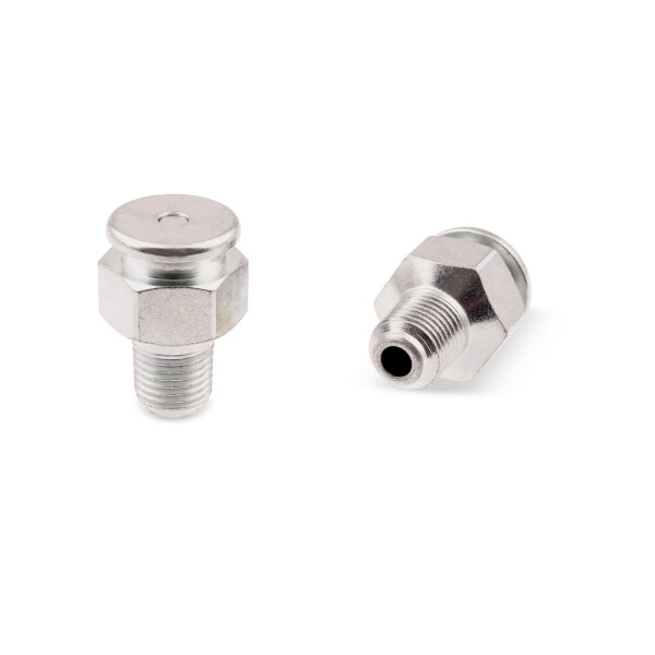 Flachschmiernippel DIN 3404 M22 NPT 1/4" Stahl verzinkt mit Stabventil 30&deg;