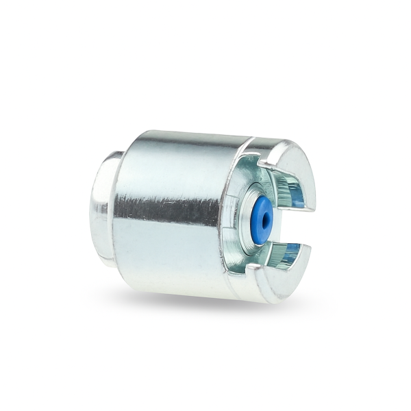 Schiebekupplung Anschlu&szlig; oben mit Gummidichtung f&uuml;r Flachschmiernippel M1, T1 (&Oslash;16mm)