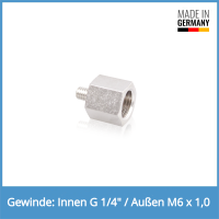 Reduziernippel Innen: G 1/4" / Au&szlig;en: M6 x 1,0...